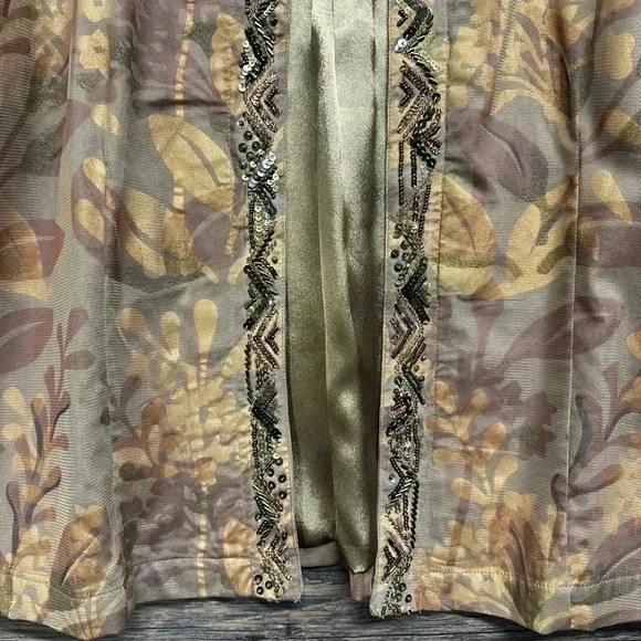 Chico's Brown Floral Embroidered Jacket - Picture 6 of 6
